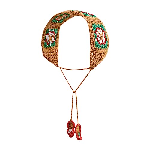 Sonnenschutz Frauen Blumen Haarband Häkeln Rechteck Turban Süßes Elastisches Haarbänder Turban Frühling Sommerhaarzubehör von LLINthy