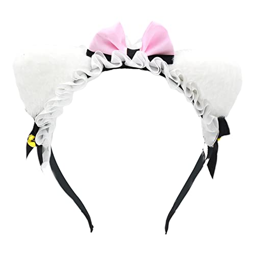 Süße Stil Erwachsene Kinder Live Broadcast Hairband Falten Schnürsenkel Für Katzenohr Ohrform Stirnbänder Haare Für Mädchen von LLINthy