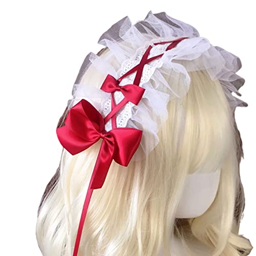 Süßes Haarzubehör Frauen Waschen Gesicht Haarband Falten Spitze Eleganter Bogenknotenform Stirnband Haare Reifen Für Mädchen von LLINthy