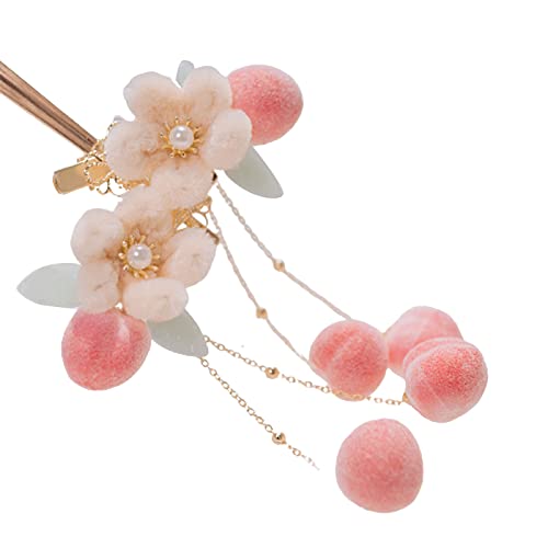 Vintage Chinesische Essstäbchen Perlen Pfirsich Haarstangen Quasten Haarnadel Retro Legierung Pin Kopfbedeckung Vintage Chinesische Essstäbchen Perlen Pfirsich Haarstangen Quasten Haarnadel Retro Legierung Pin Kopfbedeckung von LLINthy