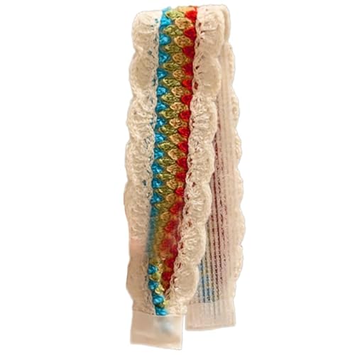 Weiches Acryl-Strick-Stirnband für Erwachsene mit verstellbarem Strick-Blumen-Stirnband, Stickerei für Mode-Enthusiasten von LLINthy