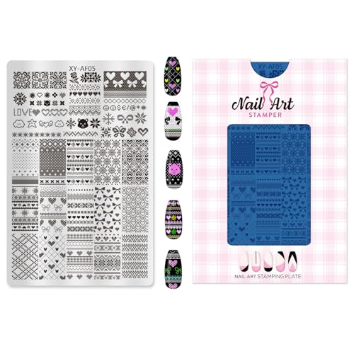 Wiederverwendbare Metallnägelkunstvorlage Mit Geometrischen Blumenmustern Mond Salon Maniküren Stempelwerkzeug Nail Art Transfer Stempel Werkzeug von LLINthy