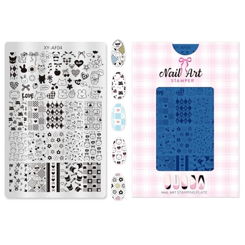 Wiederverwendbare Metallnägelkunstvorlage Mit Geometrischen Blumenmustern Mond Salon Maniküren Stempelwerkzeug Nail Art Transfer Stempel Werkzeug von LLINthy