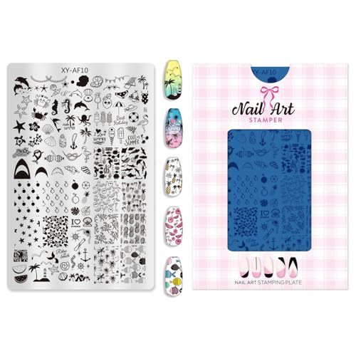 Wiederverwendbare Metallnägelkunstvorlage Mit Geometrischen Blumenmustern Mond Salon Maniküren Stempelwerkzeug Nail Art Transfer Stempel Werkzeug von LLINthy