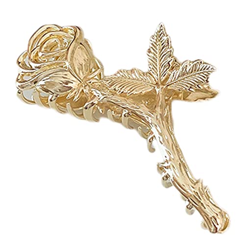 Zarte Haarklammern Mit Glänzender Rosenform Haarfang Barrette Jaw Klemme Für Frauen Halb Brötchen Haarnadel Dicke Haare von LLINthy