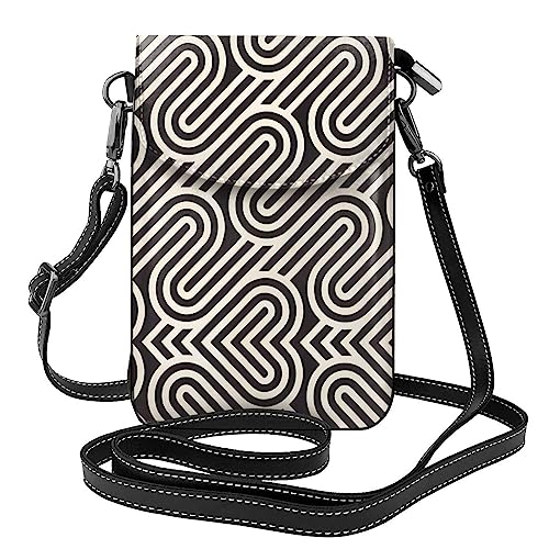 LLKGO TBlack Curved Texture Pattern Crossbody Bag Mobile Phone Bag Women Small Wallet A Practical Gift Suitable for going out, exercising, and shopping LLKGO TBlack Curved Texture Pattern Crossbody Bag Mobile Phone Bag Women Small Wallet A Practical Gift Suitable for going out, exercising, and shopping von LLKGOT