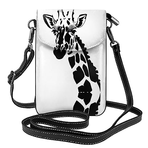 LLKGO TBlack and White Giraffe Pattern Crossbody Bag Mobile Phone Bag Women Small Wallet A Practical Gift Suitable for going out, exercising, and shopping von LLKGOT