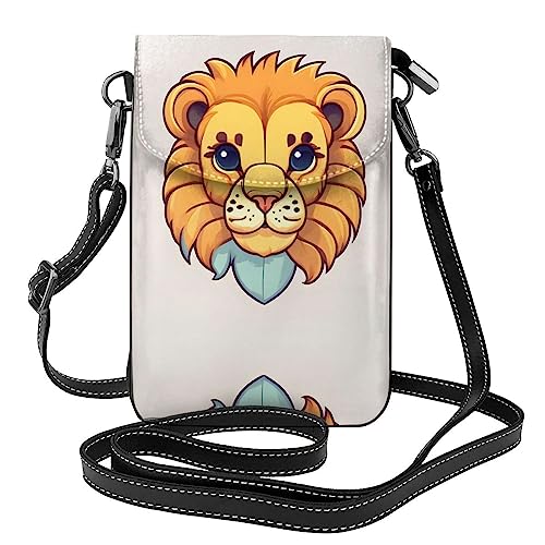 LLKGO TCartoon Cute Little Lion Pattern Crossbody Bag Mobile Phone Bag Women Small Wallet A Practical Gift Suitable for going out, exercising, and shopping von LLKGOT