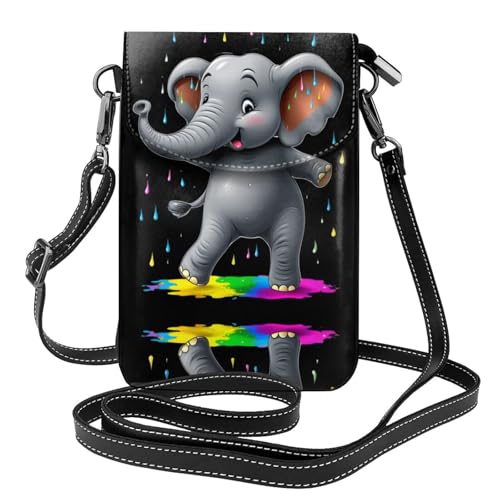 LLKGO TElephant Dancing in the Rainbow Rain Pattern Crossbody Bag Mobile Phone Bag Women Small Wallet A Practical Gift Suitable for going out, exercising, and shopping LLKGO TElephant Dancing in the Rainbow Rain Pattern Crossbody Bag Mobile Phone Bag Women Small Wallet A Practical Gift Suitable for going out, exercising, and shopping von LLKGOT