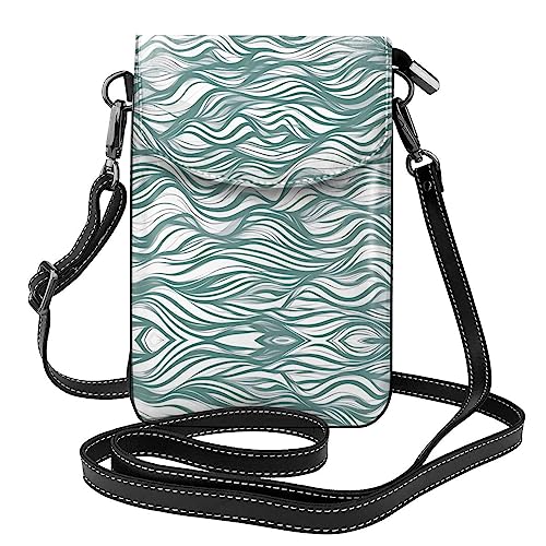 LLKGO TGreen Wavy Stripe Pattern Crossbody Bag Mobile Phone Bag Women Small Wallet A Practical Gift Suitable for going out, exercising, and shopping LLKGO TGreen Wavy Stripe Pattern Crossbody Bag Mobile Phone Bag Women Small Wallet A Practical Gift Suitable for going out, exercising, and shopping von LLKGOT