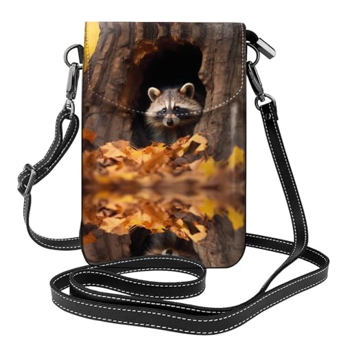 LLKGO TRaccoon in a Tree Hole Pattern Crossbody Bag Mobile Phone Bag Women Small Wallet A Practical Gift Suitable for going out, exercising, and shopping LLKGO TRaccoon in a Tree Hole Pattern Crossbody Bag Mobile Phone Bag Women Small Wallet A Practical Gift Suitable for going out, exercising, and shopping von LLKGOT