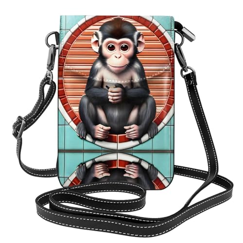 LLKGO TThe Silent Monkey Pattern Crossbody Bag Mobile Phone Bag Women Small Wallet A Practical Gift Suitable for going out, exercising, and shopping LLKGO TThe Silent Monkey Pattern Crossbody Bag Mobile Phone Bag Women Small Wallet A Practical Gift Suitable for going out, exercising, and shopping von LLKGOT