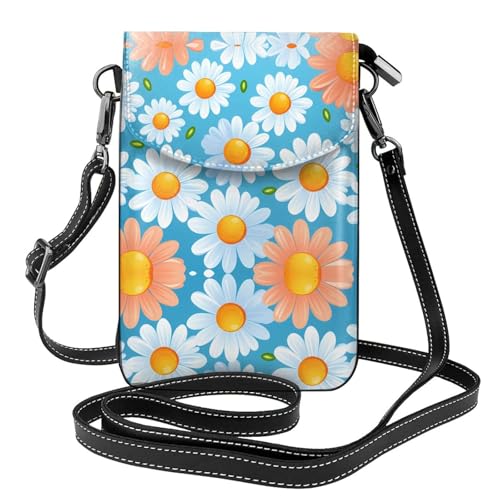 LLKGO Tred and White Daisy Pattern Crossbody Bag Mobile Phone Bag Women Small Wallet A Practical Gift Suitable for going out, exercising, and shopping von LLKGOT