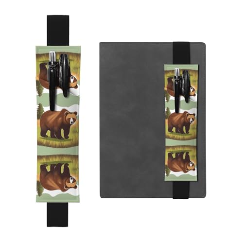LLKGOT Leder-Stifthalter, Lesezeichen, brauner Bär, bedruckt für Hardcover-Tagebücher, Tagebücher, Planer, verstellbarer Riemen LLKGOT Leder-Stifthalter, Lesezeichen, brauner Bär, bedruckt für Hardcover-Tagebücher, Tagebücher, Planer, verstellbarer Riemen von LLKGOT