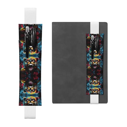 LLKGOT Leder-Stifthalter, Lesezeichen, offener Mund, Bärendruck, für Hardcover-Tagebücher, Tagebücher, Planer, verstellbarer Riemen LLKGOT Leder-Stifthalter, Lesezeichen, offener Mund, Bärendruck, für Hardcover-Tagebücher, Tagebücher, Planer, verstellbarer Riemen von LLKGOT