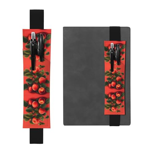 LLKGOT Leder-Stifthalter, Lesezeichen, roter Aprikosen-Druck, für Hardcover-Tagebücher, Tagebücher, Planer, verstellbarer Riemen LLKGOT Leder-Stifthalter, Lesezeichen, roter Aprikosen-Druck, für Hardcover-Tagebücher, Tagebücher, Planer, verstellbarer Riemen von LLKGOT