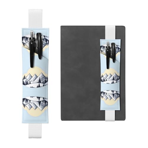 LLKGOT Leder-Stifthalter, Lesezeichen, weiß, schneebedeckte Berge, Druck für Hardcover-Tagebücher, Tagebücher, Planer, verstellbarer Riemen LLKGOT Leder-Stifthalter, Lesezeichen, weiß, schneebedeckte Berge, Druck für Hardcover-Tagebücher, Tagebücher, Planer, verstellbarer Riemen von LLKGOT