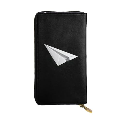 LLKGOT The plane carrying dreams Pattern Damen Leder lange Handtasche große Kapazität Kreditkarte Reißverschluss Tasche von LLKGOT