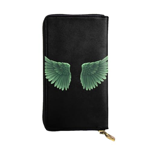 LLKGOT The wings of peace Pattern Damen Leder lange Handheld-Geldbörse großes Fassungsvermögen Kreditkarte Reißverschluss Tasche von LLKGOT