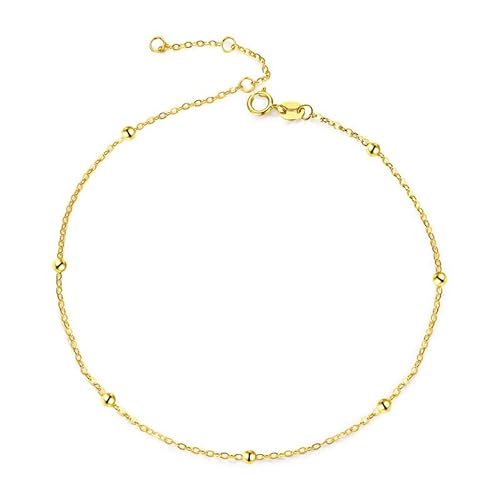 LLKJMJJU Fußkettchen Gold Charm Fußkettchen Perlenkette Fußkettchen für Frauen Zierliche Fußkettchen Strand Fußkettchen Verstellbarer Fußschmuck Damen Fußkettchen (Farbe: C, Größe: E) von LLKJMJJU