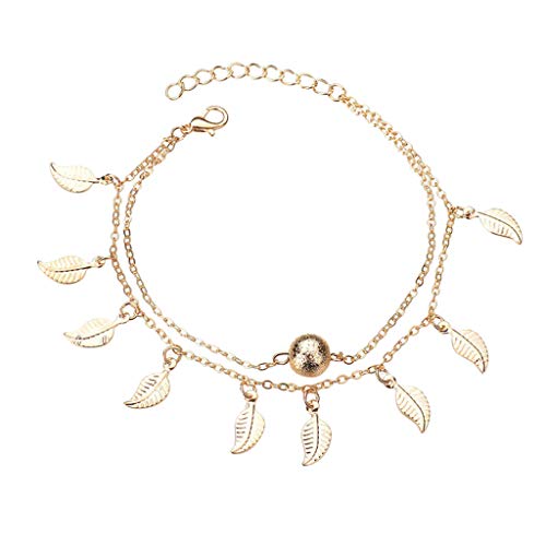 LLKJMJJU Strandarmband Fußkettchen Damen Fuß Goldkette Fußkettchen Armreif von LLKJMJJU