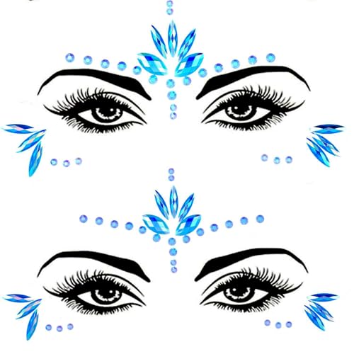Strasssteine Gesicht Blau, 2 Stück Selbstklebende Gesicht Edelsteine, Glitzersteine Make Up, Strass Gesicht Aufkleber, Festival Glitzer, Karneval, Party, Meerjungfrau Kostüm Gesichtstattoos Strasssteine Gesicht Blau, 2 Stück Selbstklebende Gesicht Edelsteine, Glitzersteine Make Up, Strass Gesicht Aufkleber, Festival Glitzer, Karneval, Party, Meerjungfrau Kostüm Gesichtstattoos von LLNRC