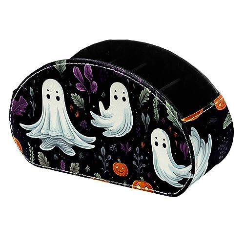 LLNSUPPLY Halloween Cute Specters Stehendes Federmäppchen, niedlich, halbrund, Stifthalter, Tasche, Make-up-Kosmetiktasche für Schule, Studenten, Büro, Damen, Teenager, Mädchen, Jungen von LLNSUPPLY