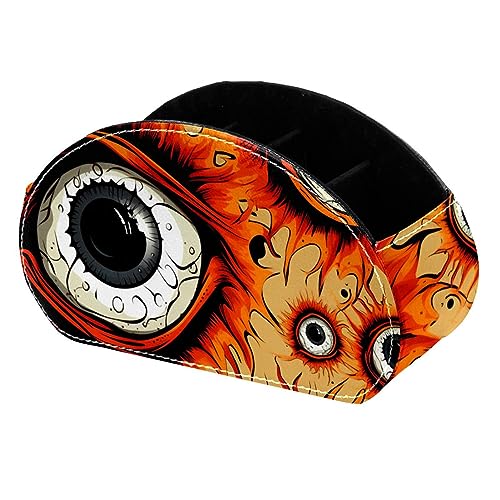 LLNSUPPLY Halloween Eyeball Stehendes Federmäppchen, niedlicher halbrunder Stifthalter, Make-up-Kosmetiktasche für Schule, Studenten, Büro, Damen, Teenager, Mädchen, Jungen von LLNSUPPLY