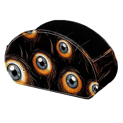 LLNSUPPLY Halloween Eyeball Stehendes Federmäppchen, niedlicher halbrunder Stifthalter, Make-up-Kosmetiktasche für Schule, Studenten, Büro, Damen, Teenager, Mädchen, Jungen von LLNSUPPLY