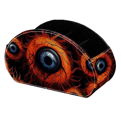 LLNSUPPLY Halloween Eyeball Stehendes Federmäppchen, niedlicher halbrunder Stifthalter, Make-up-Kosmetiktasche für Schule, Studenten, Büro, Damen, Teenager, Mädchen, Jungen von LLNSUPPLY