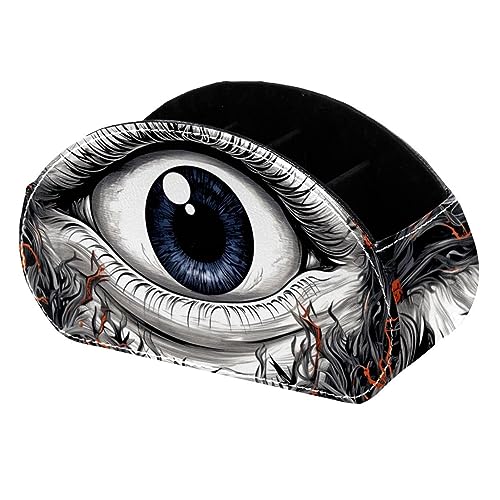 LLNSUPPLY Halloween Eyeball Stehendes Federmäppchen, niedlicher halbrunder Stifthalter, Make-up-Kosmetiktasche für Schule, Studenten, Büro, Damen, Teenager, Mädchen, Jungen von LLNSUPPLY