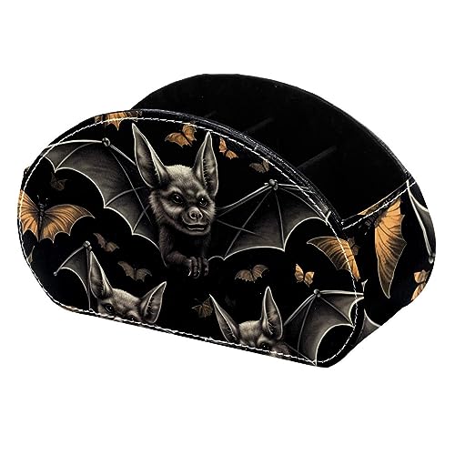 LLNSUPPLY Halloween Fledermäppchen Stehendes Federmäppchen, niedlicher halbrunder Stifthalter, Make-up-Kosmetiktasche für Schule, Studenten, Büro, Damen, Teenager, Mädchen, Jungen von LLNSUPPLY