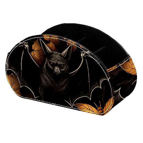 LLNSUPPLY Halloween Fledermaus Stehendes Federmäppchen, niedlicher halbrunder Stifthalter, Make-up-Kosmetiktasche für Schule, Studenten, Büro, Damen, Teenager, Mädchen, Jungen von LLNSUPPLY