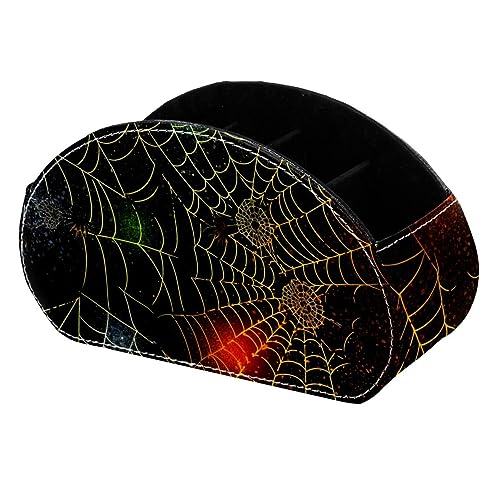 LLNSUPPLY Halloween Spinnennetz Stehendes Federmäppchen, niedlicher halbrunder Stifthalter, Make-up-Kosmetiktasche für Schule, Studenten, Büro, Damen, Teenager, Mädchen, Jungen von LLNSUPPLY