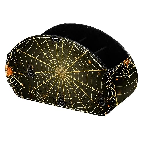 LLNSUPPLY Halloween Spinnennetz Stehendes Federmäppchen, niedlicher halbrunder Stifthalter, Make-up-Kosmetiktasche für Schule, Studenten, Büro, Damen, Teenager, Mädchen, Jungen von LLNSUPPLY