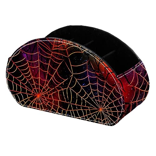 LLNSUPPLY Halloween Spinnennetz Stehendes Federmäppchen, niedlicher halbrunder Stifthalter, Make-up-Kosmetiktasche für Schule, Studenten, Büro, Damen, Teenager, Mädchen, Jungen von LLNSUPPLY