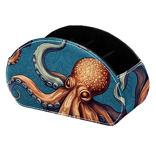 LLNSUPPLY Octopus Stehendes Federmäppchen, niedlicher quaderförmiger Stifthalter, Federmäppchen, Make-up-Pinselboxen für Schule, Studenten, Büro, Damen, Teenager, Mädchen, Jungen von LLNSUPPLY