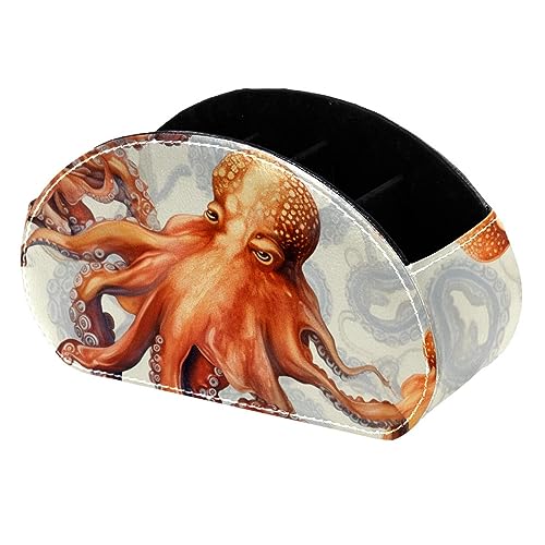 LLNSUPPLY Octopus kleines stehendes Federmäppchen, niedlicher halbrunder Stifthalter, Make-up-Kosmetiktasche für Schule, Studenten, Büro, Damen, Teenager, Mädchen, Jungen von LLNSUPPLY