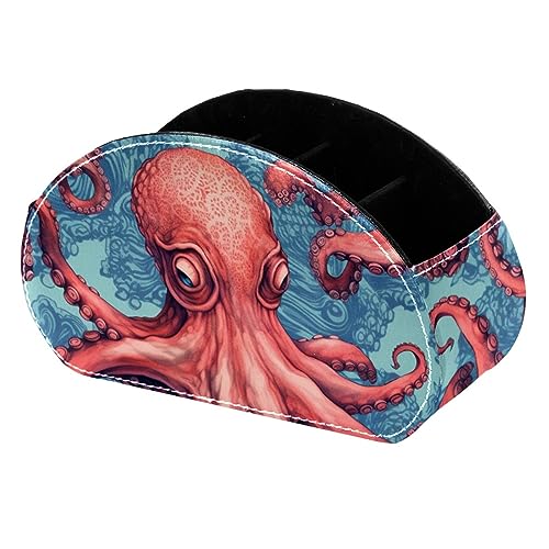 LLNSUPPLY Octopus niedliches stehendes Federmäppchen, niedlich, halbrund, Stifthalter, Make-up-Kosmetiktasche für Schule, Studenten, Büro, Damen, Teenager, Mädchen, Jungen von LLNSUPPLY