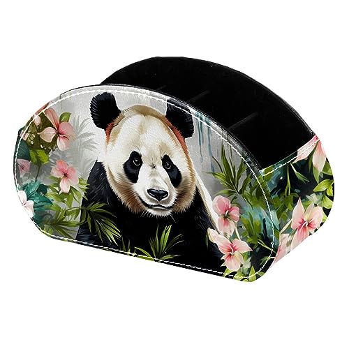 LLNSUPPLY Panda Unhappy Stehendes Federmäppchen, niedlicher quaderförmiger Stifthalter, Federmäppchen, Make-up-Pinselboxen für Schule, Studenten, Büro, Damen, Teenager, Mädchen, Jungen von LLNSUPPLY