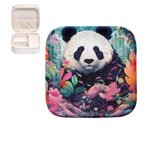 LLNSUPPLY Reise-Schmuckkästchen, klein, Panda, niedlich, tragbar, Schmuck-Organizer, Aufbewahrungsboxen für Damen von LLNSUPPLY