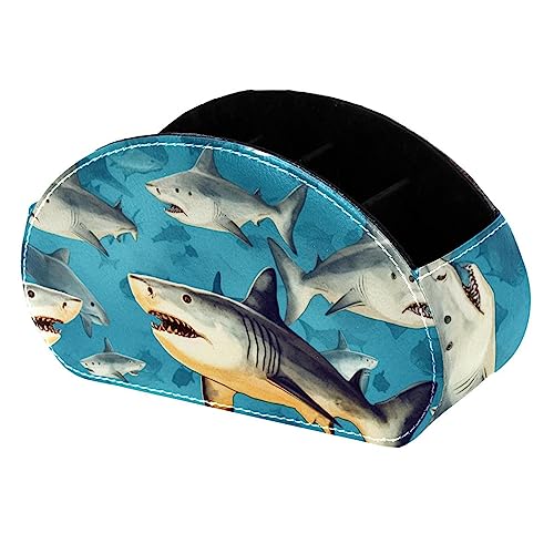 LLNSUPPLY Shark Young Stehendes Federmäppchen, niedlicher halbrunder Stifthalter, Make-up-Kosmetiktasche für Schule, Studenten, Büro, Damen, Teenager, Mädchen, Jungen von LLNSUPPLY