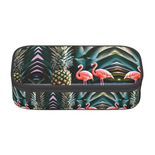 Federmäppchen mit Rapsblumen-Schweine-Druck – Stift-Organizer für Mädchen und Jungen, Schulbedarf, Schreibwaren und Bürogebrauch, Ananas Flamingo, Einheitsgröße, Schulranzen von LLOTPQ