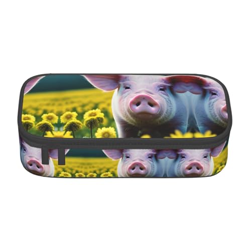 Federmäppchen mit Rapsblumen-Schweine-Druck – Stift-Organizer für Mädchen und Jungen, Schulbedarf, Schreibwaren und Bürogebrauch, Vergewaltigung Blumenschwein, Einheitsgröße, Schulranzen Federmäppchen mit Rapsblumen-Schweine-Druck – Stift-Organizer für Mädchen und Jungen, Schulbedarf, Schreibwaren und Bürogebrauch, Vergewaltigung Blumenschwein, Einheitsgröße, Schulranzen von LLOTPQ