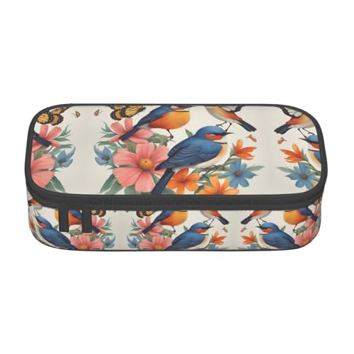 Federmäppchen mit Rosenblüten-Blumendruck, Stift-Organizer für Mädchen und Jungen, Schulbedarf, Schreibwaren und Bürogebrauch, Vögel Blumen Schmetterling, Einheitsgröße, Schulranzen Federmäppchen mit Rosenblüten-Blumendruck, Stift-Organizer für Mädchen und Jungen, Schulbedarf, Schreibwaren und Bürogebrauch, Vögel Blumen Schmetterling, Einheitsgröße, Schulranzen von LLOTPQ