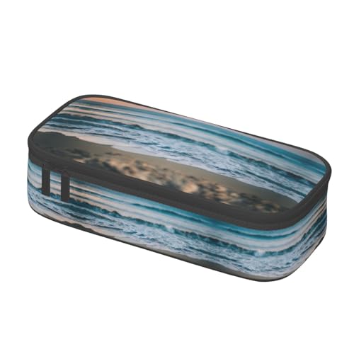 LLOTPQ Bee On Honeycomb Print Pencil Case - Pen Organizer for Girls and Boys, School Supplies, Stationery, and Office Use, Strand und Meer, Einheitsgröße, Schulranzen LLOTPQ Bee On Honeycomb Print Pencil Case - Pen Organizer for Girls and Boys, School Supplies, Stationery, and Office Use, Strand und Meer, Einheitsgröße, Schulranzen von LLOTPQ