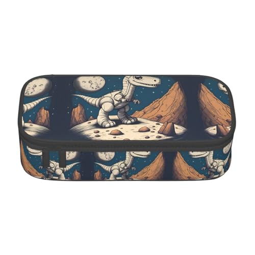 LLOTPQ Brooklyn Bridge Federmäppchen mit Aufdruck – Stift-Organizer für Mädchen und Jungen, Schulbedarf, Schreibwaren und Bürogebrauch, Lustiger Astronauten-Dinosaurier-Rocke, Einheitsgröße von LLOTPQ