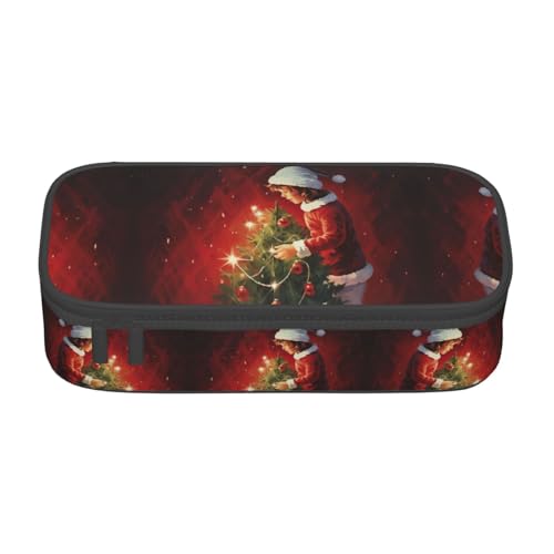 LLOTPQ Federmäppchen mit Weihnachts-Schneemann-Druck, Stift-Organizer für Mädchen und Jungen, Schulbedarf, Schreibwaren und Bürogebrauch, Weihnachtsmagie, Einheitsgröße, Schulranzen von LLOTPQ