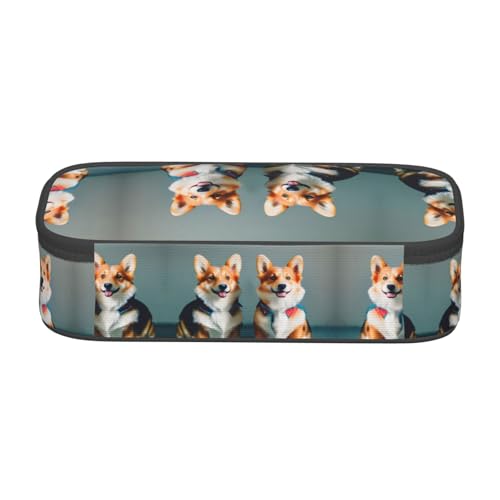 LLOTPQ Federmäppchen mit grünem Streifendruck – Stift-Organizer für Mädchen und Jungen, Schulbedarf, Schreibwaren und Bürogebrauch, Tragen von Kleidung, süße Corgi-Hunde, Einheitsgröße, Schulranzen LLOTPQ Federmäppchen mit grünem Streifendruck – Stift-Organizer für Mädchen und Jungen, Schulbedarf, Schreibwaren und Bürogebrauch, Tragen von Kleidung, süße Corgi-Hunde, Einheitsgröße, Schulranzen von LLOTPQ