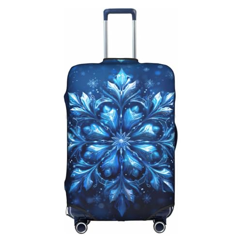 LLOTPQ Kofferüberzugschutz - Blau Weihnachten Schneeflocke Druck Gepäckkoffer für Frauen & Mädchen Reisezubehör Ästhetische Anhänger, weiß, XL von LLOTPQ